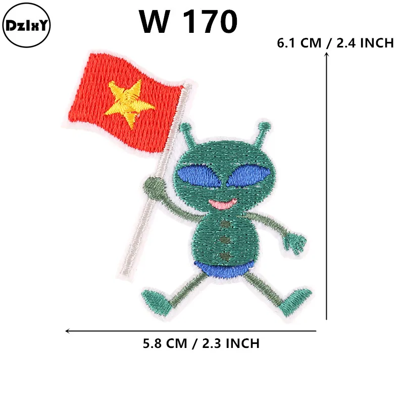 1-PCS-W-170 46 стилей) нашивки инопланетяне для одежды НЛО вышитые аппликации железо на космонавте значки полосы планеты наклейки на одежду - Цвет: 1-PCS-W-170