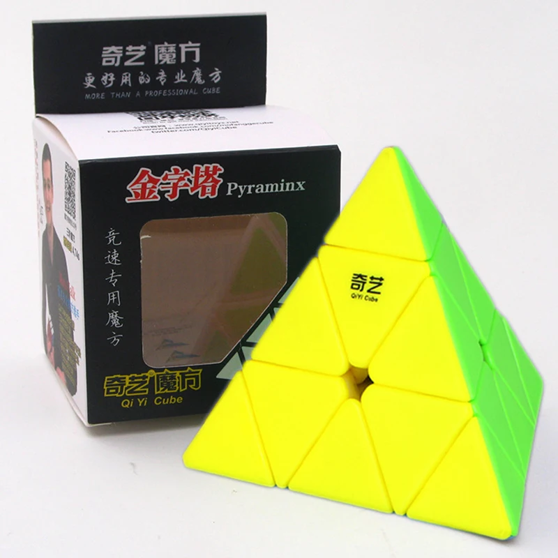 multicolor Qiyi Cube Mofangge 3x3x3 Пирамида магический куб профессиональные Волшебные кубики Пазлы скорость Cubo красочные Развивающие игрушки для детей - Цвет: multicolor