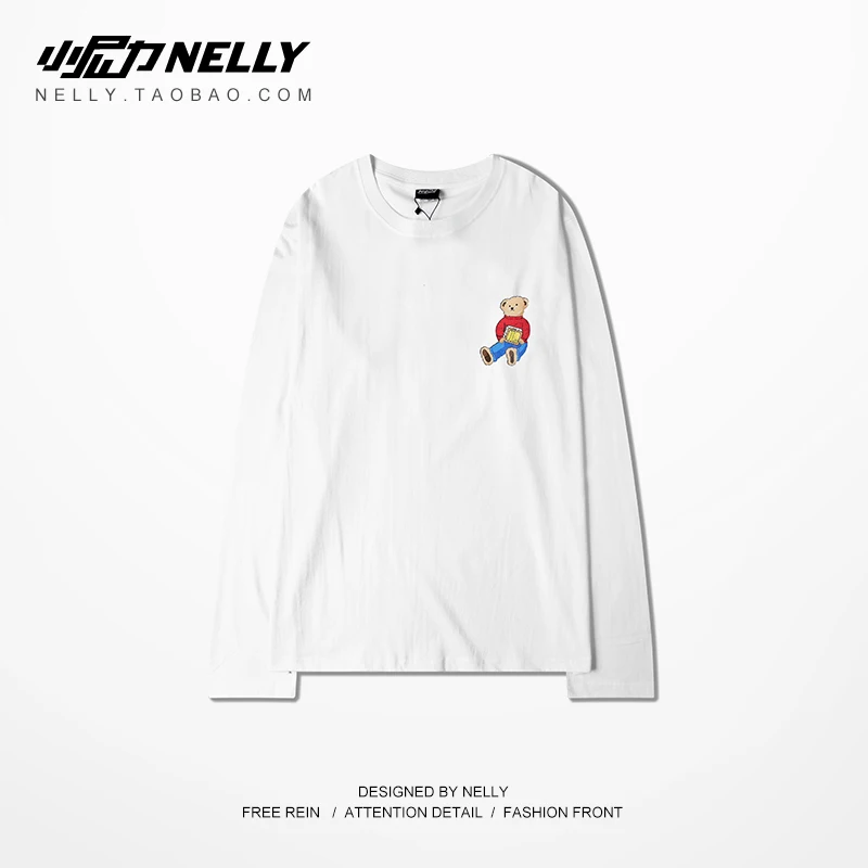 2019 Autumn And Winter European American High Street Long-sleeved T-shirt Men's Cotton Quality Hip-hop Top | Мужская одежда