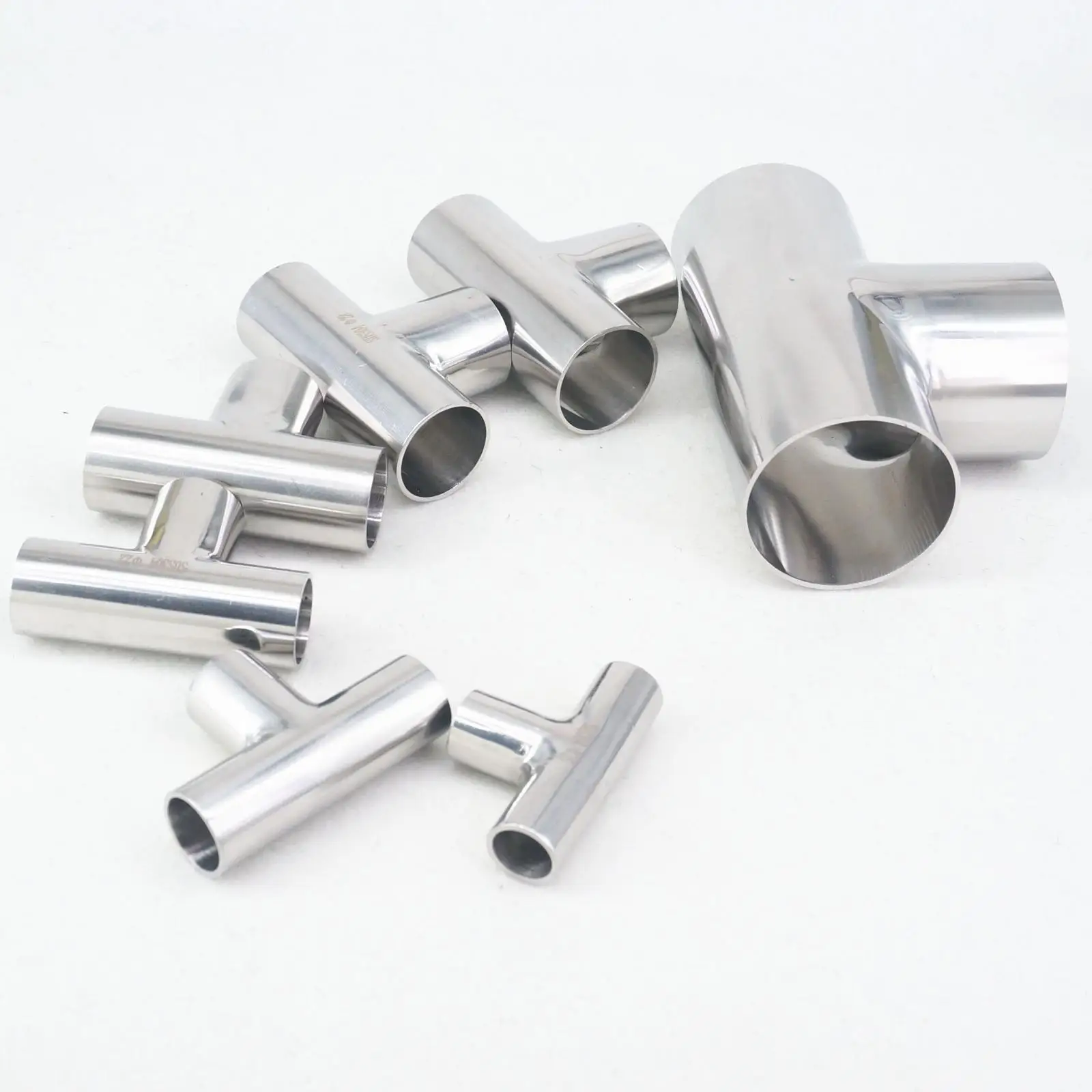 

O.D 34/38/40/45/48/51/57/60/63mm 304 Stainless Steel Sanitary Weld Tee Connector Pipe Fittings Welding Hygiene Grade