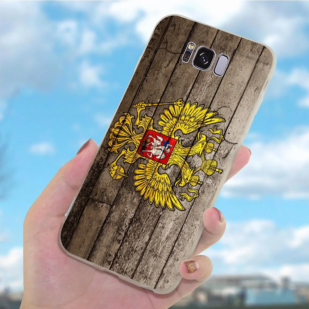 Мягкий ТПУ силиконовый чехол для телефона с российским флагом Galaxy Samsung S10 S7 M10 M20 M30