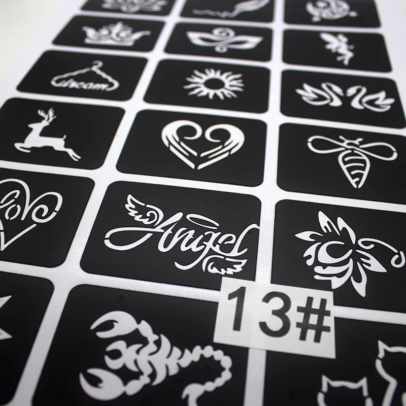 446 шт./лот боди-арт многоразовые наклейки трафареты книга для тату шаблон