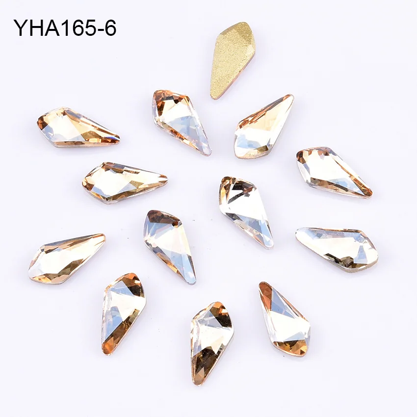 YHA165-6 10 шт. 3D украшение для ногтей Кристаллы для ногтей в форме бриллиантов камни материалы для ногтей аксессуары из стразов 7 цветов выбор YHA165 - Цвет: YHA165-6