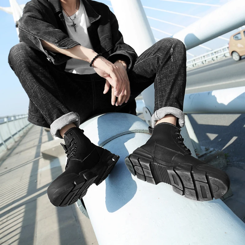 MYCOLEN/Мужская обувь в британском стиле Модные ботильоны с высоким берцем Мужская