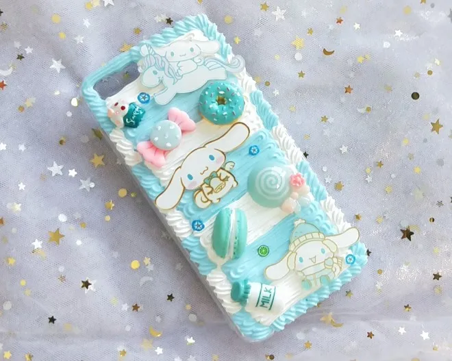 Для iphone X/XS Max DIY чехол 3D Cinnamoroll чехол для телефона для iphone 8 7 6 6s plus XR ручной работы кремовый карамельный чехол милый подарок для девочки