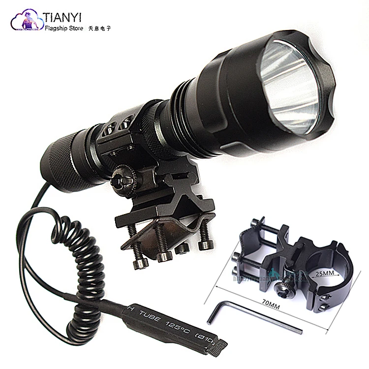 Activefire 18650 батарея страйкбол прицел ружья светильник C8 CREE XM-L2 U3 светодиодный тактический вспышки светильник фонарь для охоты 20 мм крепление