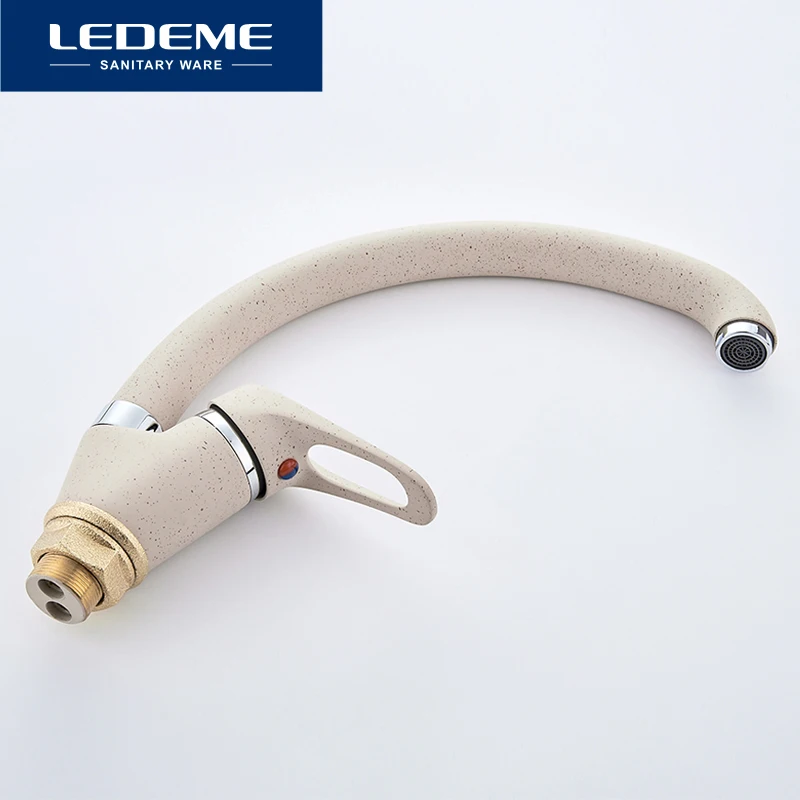 LEDEME Смеситель для кухни латунь Цвет: бежевый  L5913K|kitchen mixer|brass kitchenmixer tap |