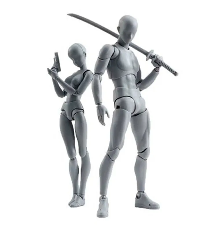 Экшн фигурки Body Kun DX & Chan PVC модель SHF серый цвет набор мужской и женский экшн
