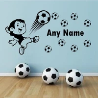 personalised football vinyl wall sticker any name wall art decal kids bedroom soccer wallpaper home decoration size 5830cm
