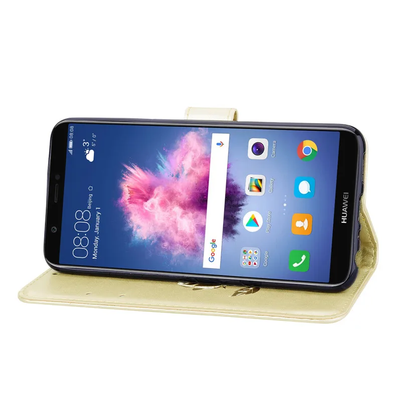 Huawei P Smart Case Soft Silicon TPU Wallet Flip Leather Phone Case For Huawei P Smart Cover FIG-LX1 Enjoy 7S Case