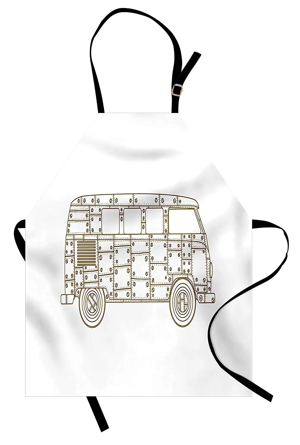 Автомобили фартук Винтаж Mini Van в Zentangle Стиль Популярные хиппи модель автобуса фартук для кухни для Пособия по кулинарии выпечки Садоводство