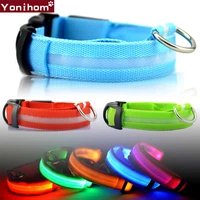 nylon led pet dog collar night safety flashing glow in the dark dog leash dogs luminous fluorescent collars for small dogs cats