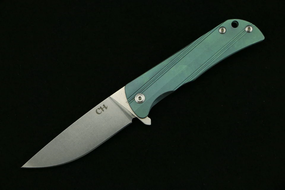 green CH3001 дизайн AUS-8 лезвие титановая ручка Флиппер Складной нож Открытый Отдых Охота pocke Ножи EDC инструмент выживания - Цвет: green