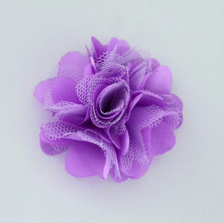 Nishine 20 шт./лот Сатиновые сетчатые Цветы DIY Детские аксессуары для волос Бутик свадебное украшение цветочные аксессуары для волос - Цвет: lavender