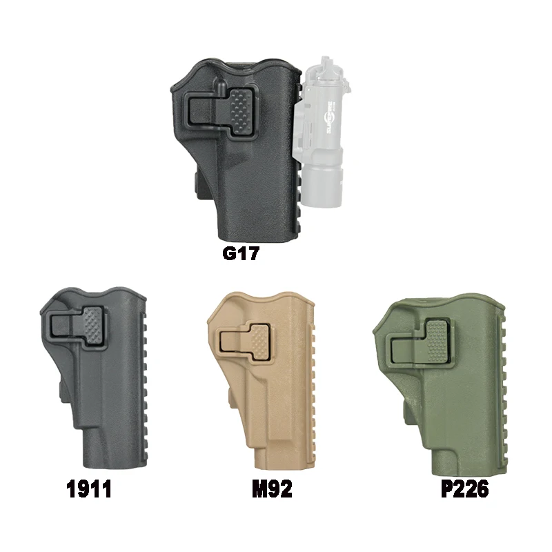 Черный светло коричневый зеленый кобура для Glock 17 22 23 19 M92 P226 1911 с Picatinny Rail Военный
