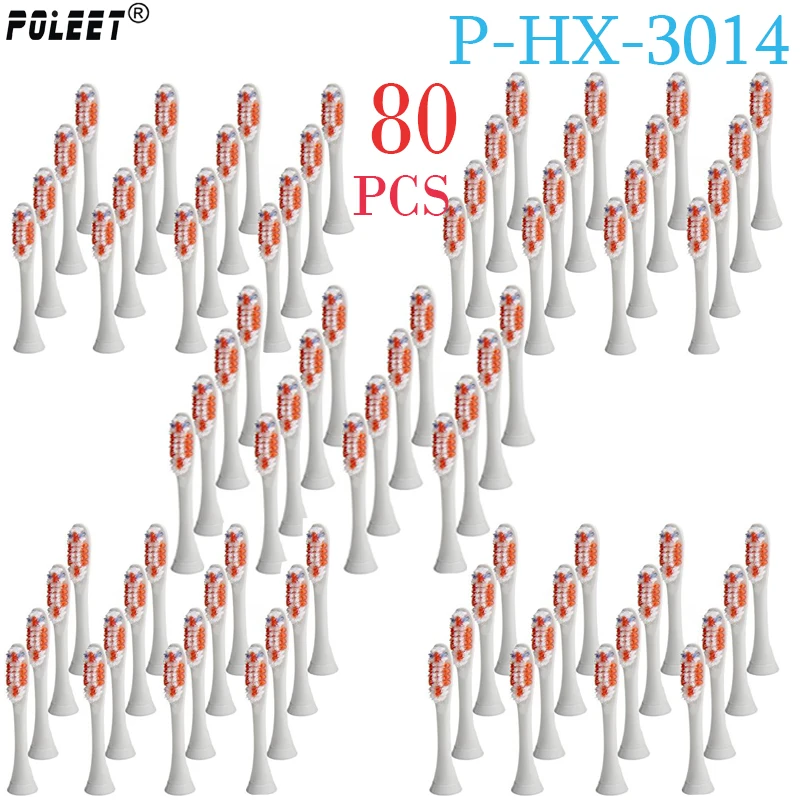 Электрическая зубная щетка Poleet 80 шт. Сменная головка P-HX-3014 HX3014 для Philips TobthBrush Heads