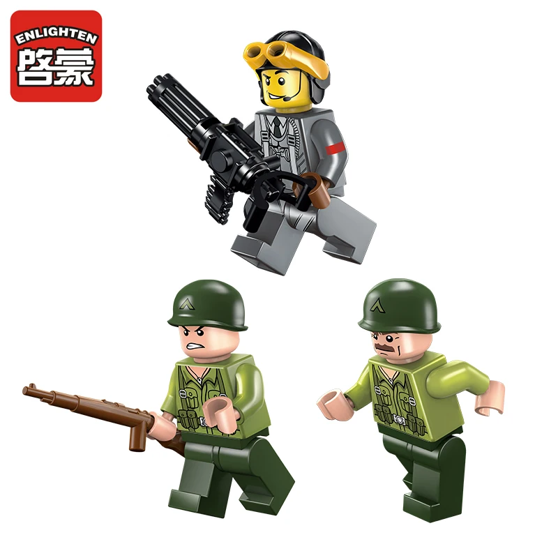 Развивающие строительные блоки для детей игрушки армейский боец оружие героев