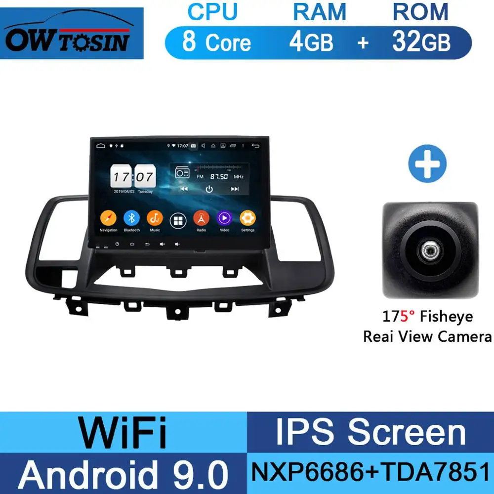 32G Fisheye Camera " ips 4G Android 9,0 Восьмиядерный 4 Гб+ 64 ГБ Автомобильный мультимедийный плеер для Nissan Teana j32 2008-2013 gps Navi Радио стерео DSP CarPlay - Цвет: 32G Fisheye Camera