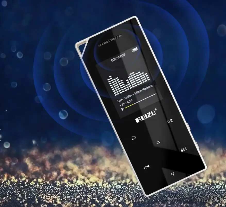 Музыкальный плеер Ruizu D05 Bluetooth 8 ГБ/16 ГБ светодиодный сенсорный экран MP3