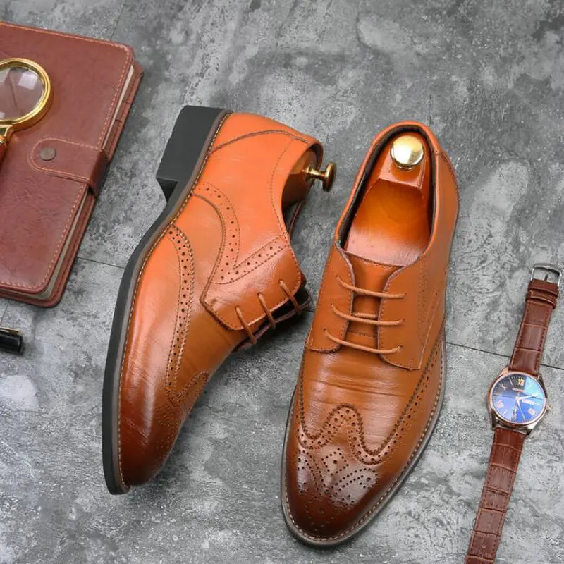 Новинка 2019 мужские классические туфли дизайнерские деловые офисные на шнуровке