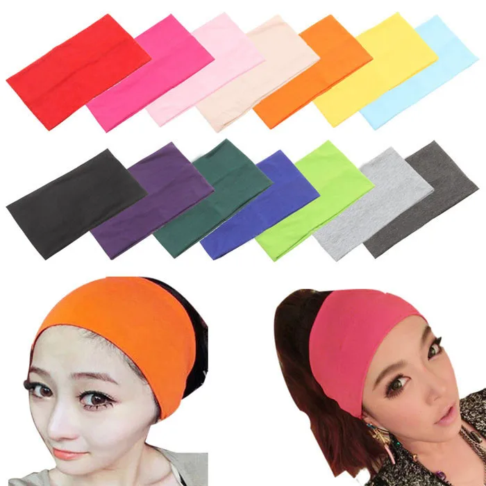 Горячая Распродажа повязка на голову для женщин яркие цвета широкая эластичная