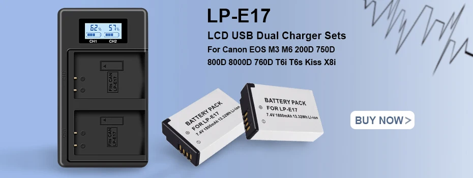 PALO 1800 мА/ч, LP-E17 LPE17 LP E17 литий-ионный аккумулятор для цифровой однообъективной зеркальной камеры Canon EOS M3 M5 750D 760D 800D T6i T6s 8000D поцелуй X8i