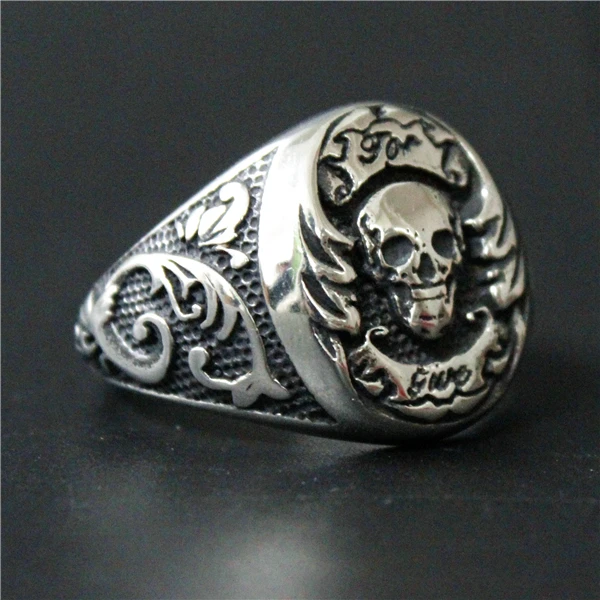 Крутое кольцо Призрак Череп из нержавеющей стали 316L мужское и женское с черепом |