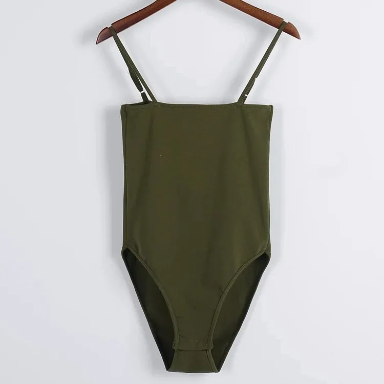 Женские хлопкового материала на основе спандекса, выполнено в цветовой гамме спагетти ремень основной трубки боди Регулируемый берет на бретельках боди