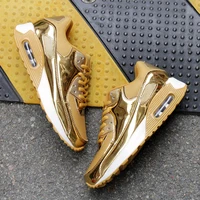 super cool new gold sports men shoes high quality running shoes explosion wind mesh breathable basketball shoes max size 39 44