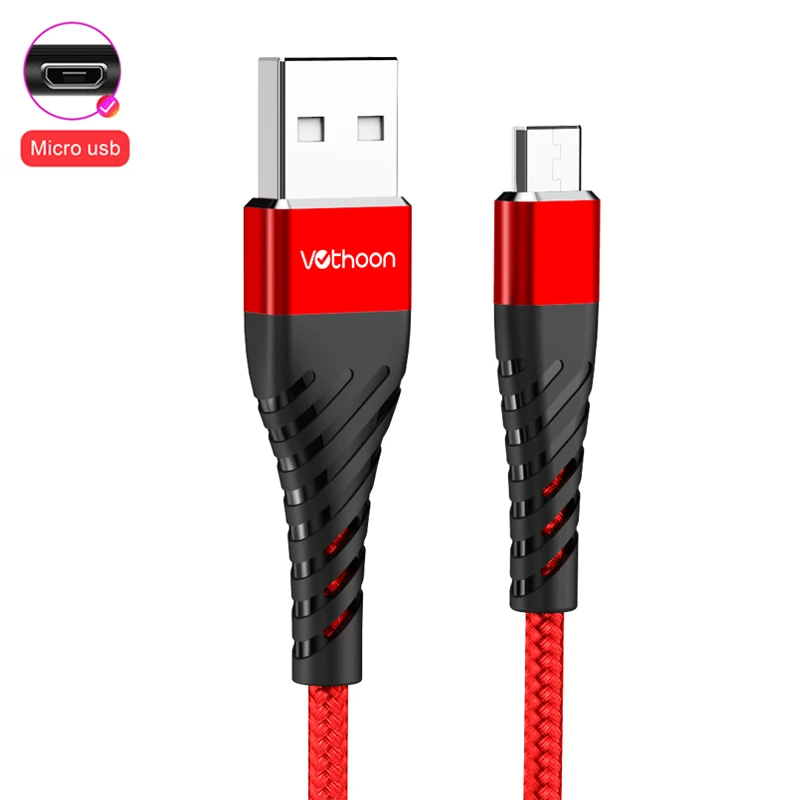 Red Vothoon микро USB кабель 3A Быстрая зарядка микро данных USB кабель для samsung Xiaomi huawei Android мобильный телефон зарядное устройство кабель Шнур - Цвет: Red