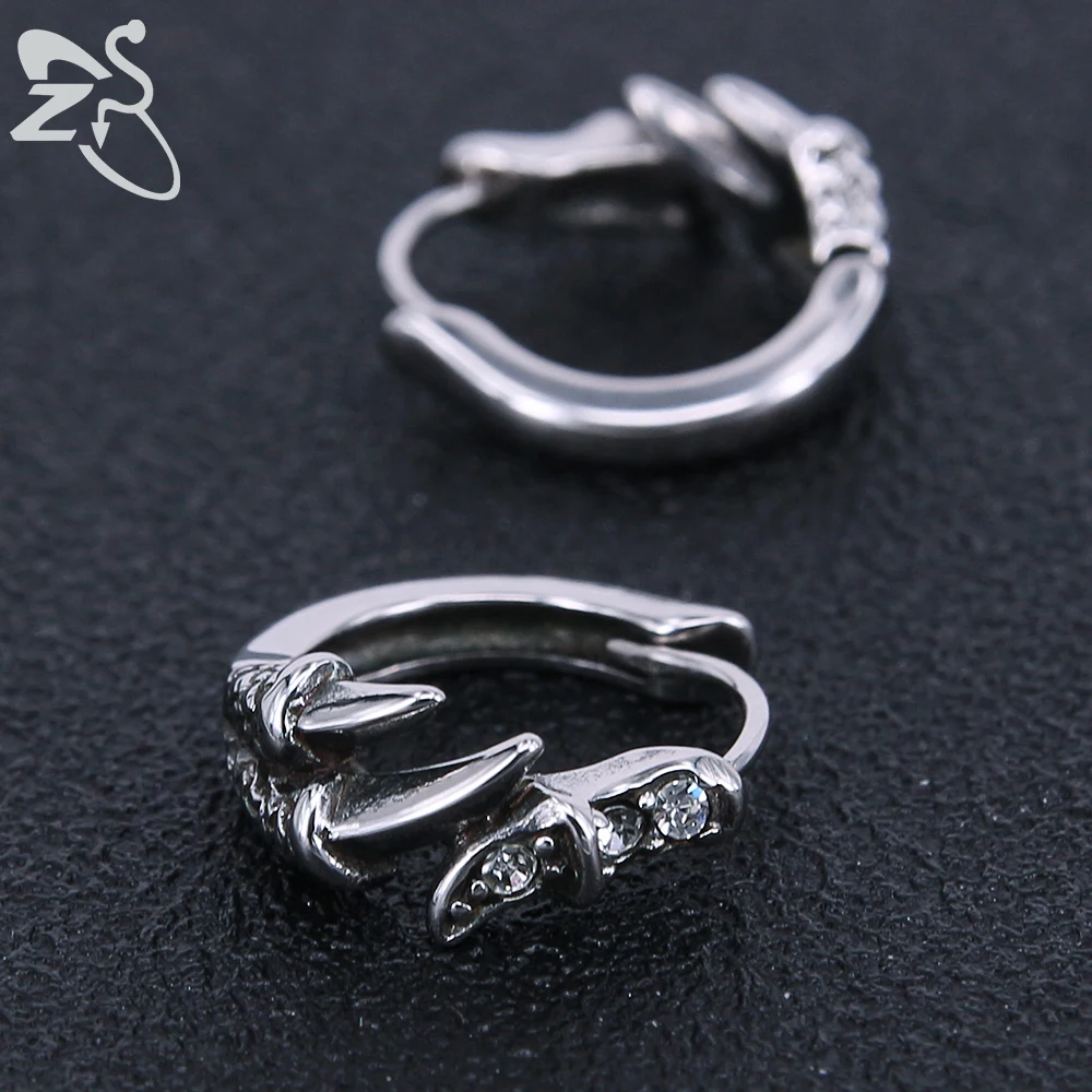 Серьги кольца в стиле панк из нержавеющей стали мужские серьги виде лапы орла