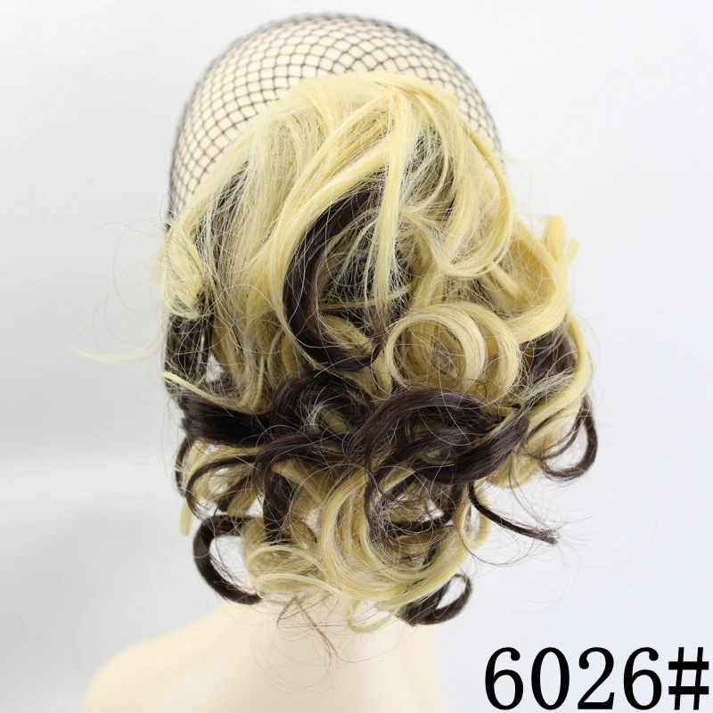 JOY& BEAUTY, 12 дюймов, синтетические волосы, короткие, кудрявые, конский хвост, вечерние волосы, маленький конский хвост, блонд, накладные волосы на заколках