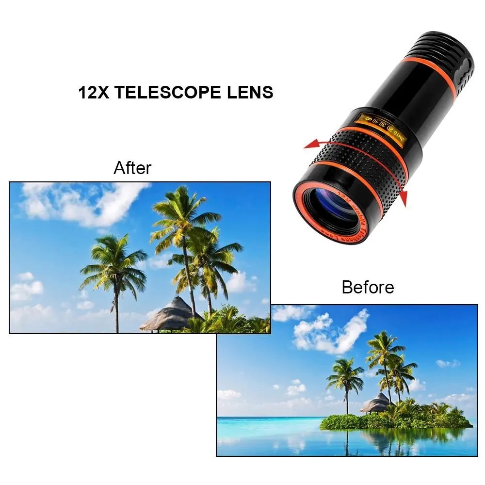 Горячая Распродажа телеобъектив с 12 кратным зумом фотообъектив внешний телескоп
