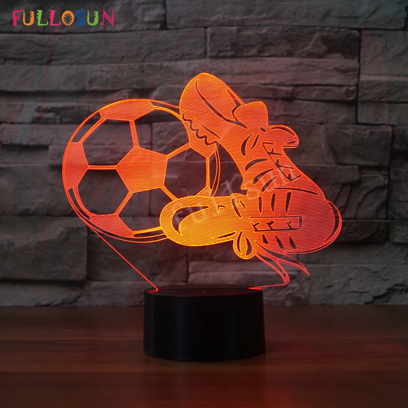 Soccer Table Lamp 3D Lights Optical USB Creative Night Light Baby &ampKids Room Sleeping as Birthday Gift | Освещение