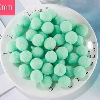09light green 100 шт. 10/15/20/25 мм Мини пышная Нижняя Pom Poms помпонами ручной работы для детей игрушки свадебный Декор DIY товары для шитья и рукоделия - Цвет: 09light green