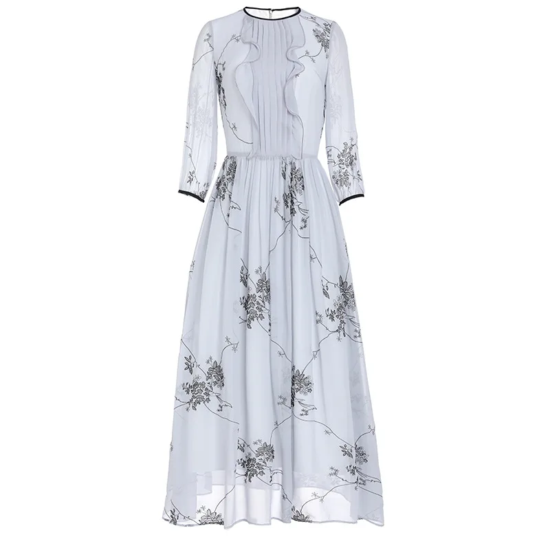 2019 Весна и лето новое модное женское тонкое тяжелое шелковое двойное платье с