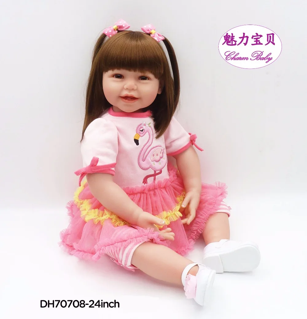 

New arrival 61cm silicone reborn doll 24 inch Lifelike baby boy doll reborn babies real vinyl dolls for kids Toys
