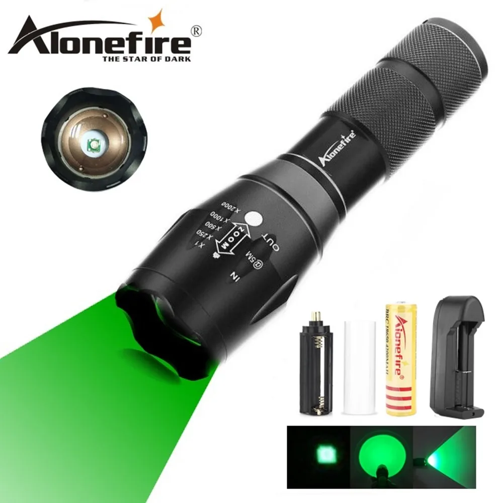 Тактисветильник фонарь AloneFire E17 XPE зеленый светодиодный для рыбалки охоты
