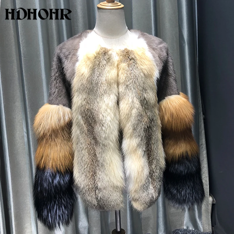 Новинка 2020 женские шубы HDHOHR из натурального меха норки модные теплые зимние