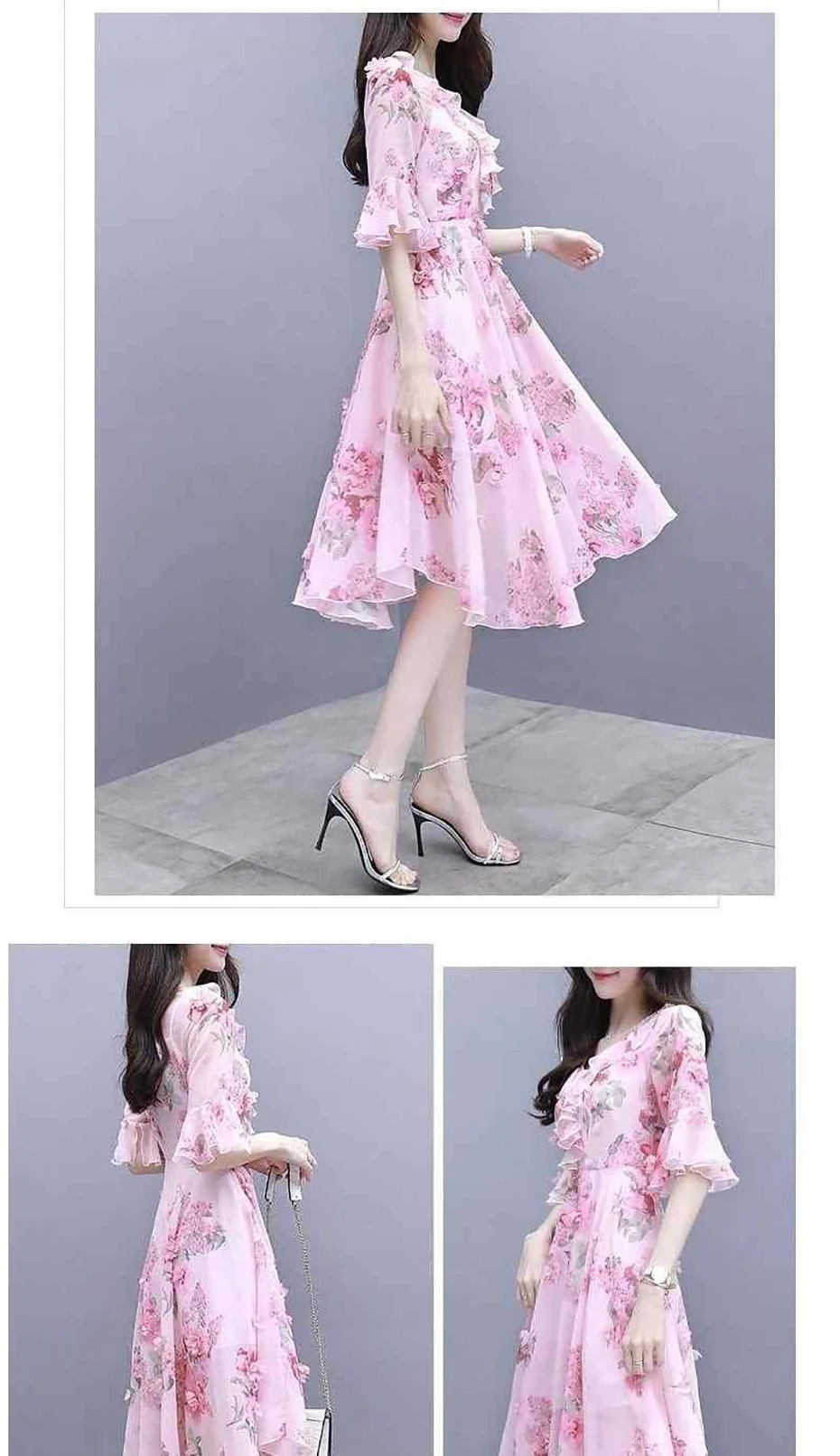 Vestido de festa, милые розовые кружевные платья с v-образным вырезом и цветочным принтом, вечерние платья невесты, сексуальные элегантные платья с цветочным принтом
