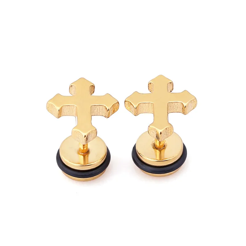 Серьги-гвоздики крест с Иисусом Христа унисекс ювелирные изделия Для Пирсинга