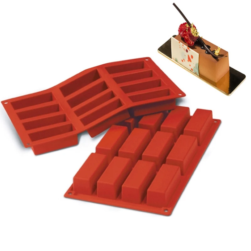 

Большие прямоугольные силиконовые формы для торта, 12 ледяных кубиков, поднос для мусса, десерта, мыла, инструменты для украшения тортов, жар...