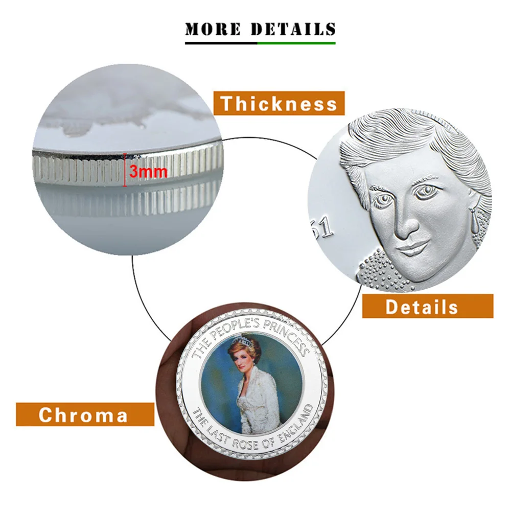 WR народная принцесса вызов монета памятная Принцесса Диана Посеребренная фольга
