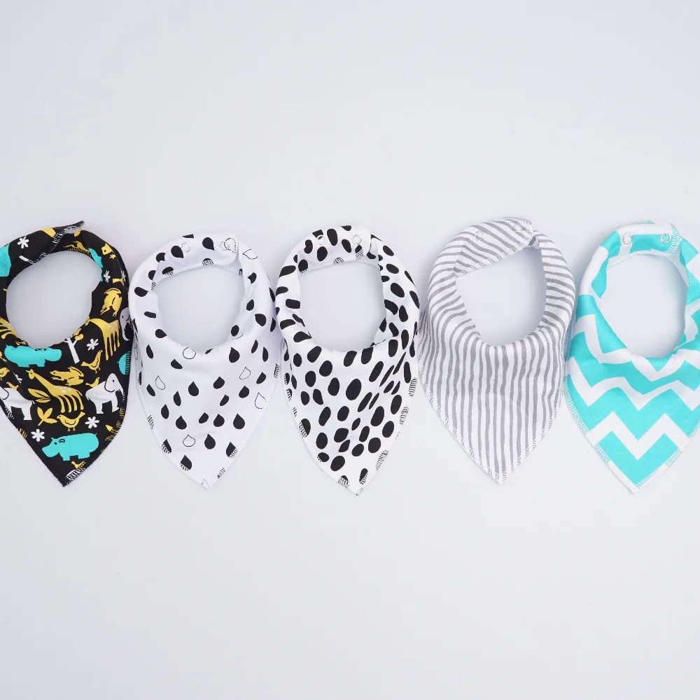 (4Pcs/set) Colorful Baby Bibs Print Soft Cotton Bandana Toddler Newborn Towel Triangle Scarf Infant Bib Burp |