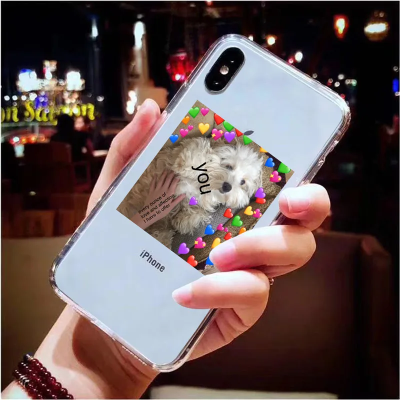 T6567 Супер милый кот собака мультфильм розовый в форме сердца ты и я серия HD Прозрачный чехол для телефона для iphone 11 Pro XS Max X XR 8 7 6 6S Plus 5S SE - Цвет: T6567