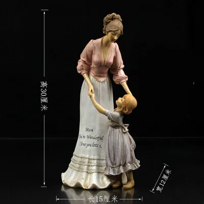 Креативная статуя из смолы «mother love», Винтажные Украшения, домашний декор, ремесла, украшение для комнаты, предметы для девушек, статуэтки, подарки - Цвет: C
