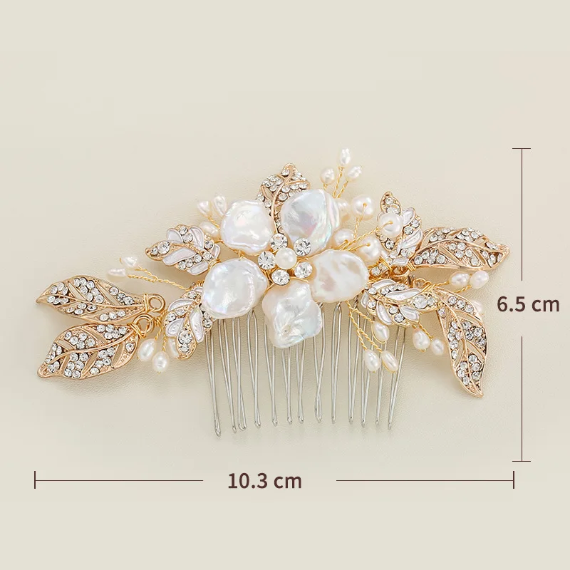 Гребень для волос с жемчужинами золотого цвета свадебные украшения в виде