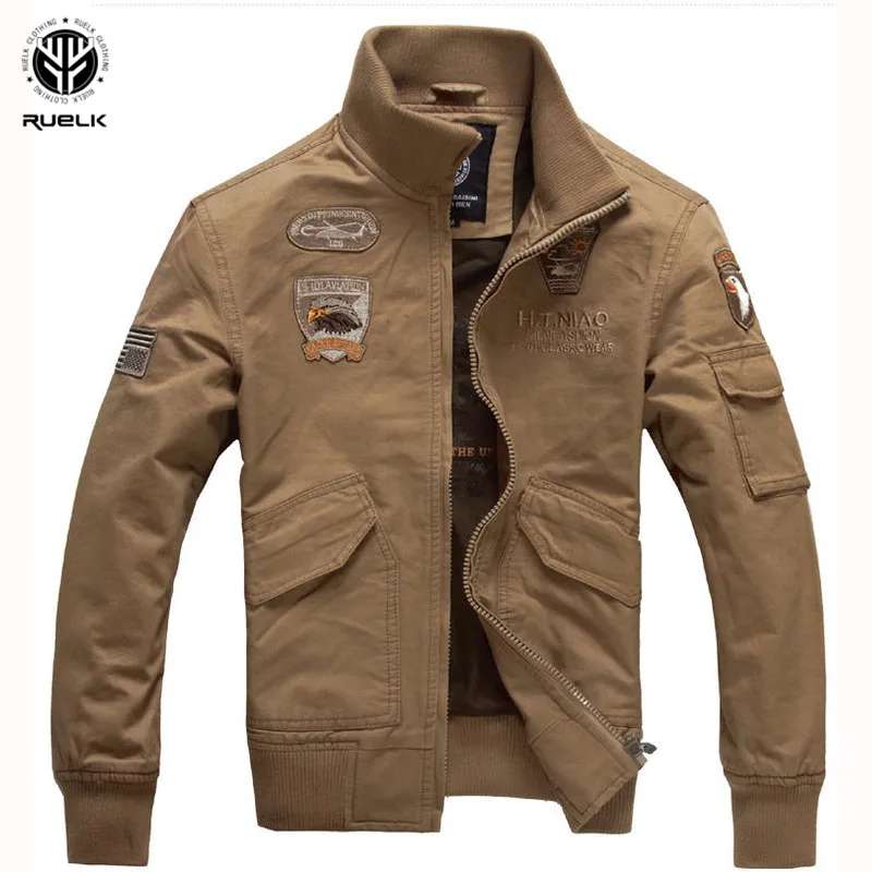 RUELK Trend New Arrival Brand Jacket Men Autumn Fashion Hot Sale High Quality Military Style Mens Jackets And Coats Plus Size | Мужская