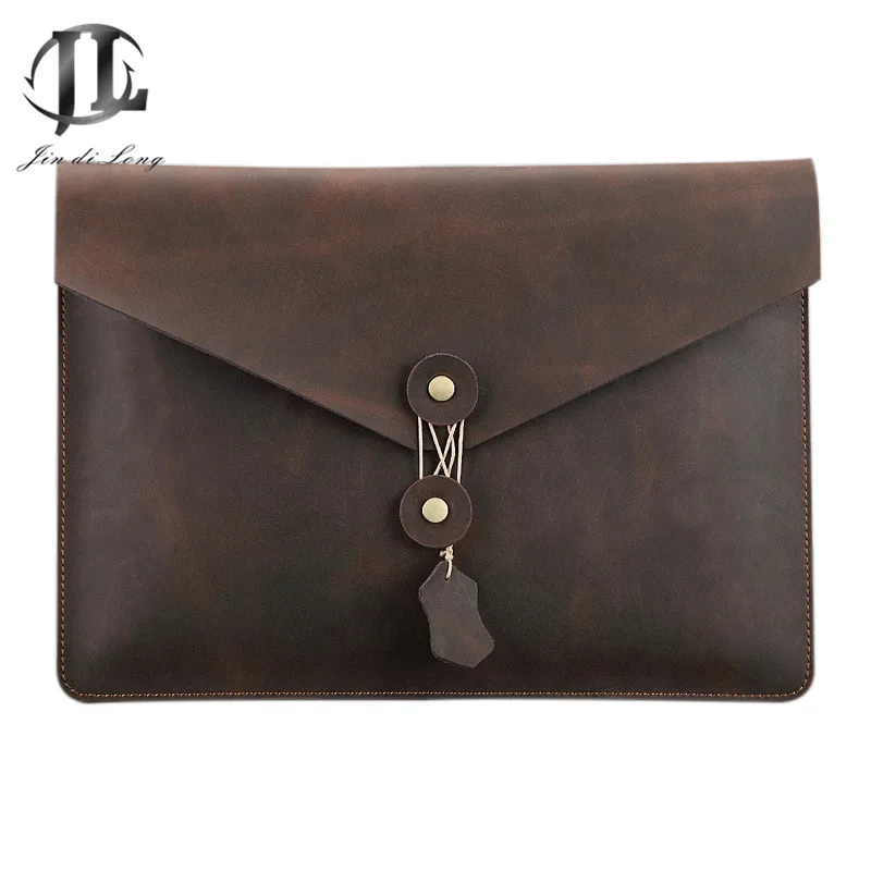 Мужская сумка конверт из натуральной кожи Крейзи Хорс в стиле ретро|clutch bag|bag