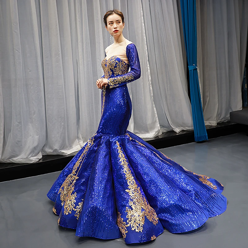 2 шт. съемный Королевский халат De Soiree Longue 2020 вечерние платья длинное вечернее